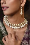 Shop_Swabhimann_Gold Plated Pearls, Diamonds Necklace Set _Online_at_Aza_Fashions