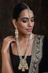SWABHIMANN_Gold Plated Pearls Layered Kundan Long Necklace Set_Online_at_Aza_Fashions