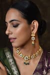 Swabhimann Jewellery_Kundan Floral Choker Jewellery Set_Online_at_Aza_Fashions