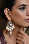 Shop_Swabhimann_Gold Plated Pearls, Diamonds Drop Earrings _Online_at_Aza_Fashions
