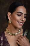 Buy_Swabhimann Jewellery_Kundan Studded Choker Jewellery Set_at_Aza_Fashions