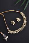 Shop_Swabhimann Jewellery_Kundan Studded Choker Jewellery Set_at_Aza_Fashions