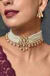 Shop_Swabhimann Jewellery_Layered Pearl Choker Jewellery Set_Online_at_Aza_Fashions