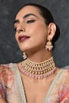 SWABHIMANN_Gold Plated Pearls Layered Kundan Choker Set _Online_at_Aza_Fashions