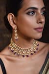 SWABHIMANN_Gold Plated Kundan Studded Choker Set _Online_at_Aza_Fashions