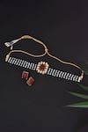 Buy_Swabhimann_Gold Plated Diamonds, Stones Layered Studded Choker Set _Online_at_Aza_Fashions