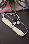 Buy_Swabhimann_White Imitation Diamonds Layered Polki Necklace Set _Online_at_Aza_Fashions