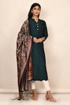 Buy_Khwaab by Sanjana Lakhani_Blue Cotton Silk Printed Digital Mandarin Kurta Set With Tassel Dupatta _at_Aza_Fashions