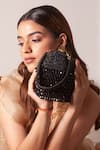 Shop_Forever Noor_Black Beads, Crystals Starry Roohi Bucket Bag _at_Aza_Fashions