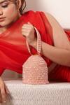 FOREVER NOOR_Pink Embellished Starry Roohi Bucket Bag _Online_at_Aza_Fashions