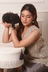 Buy_Forever Noor_Black Embellished Jaal Studded Clutch _at_Aza_Fashions