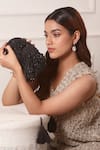 Shop_Forever Noor_Black Embellished Jaal Studded Clutch _at_Aza_Fashions
