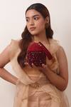 Buy_Forever Noor_Red Beads, Crystals Starry Roohi Bucket Bag _at_Aza_Fashions