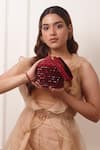 Shop_Forever Noor_Red Beads, Crystals Starry Roohi Bucket Bag _at_Aza_Fashions