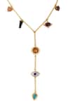 Shop_Zariin_Gold Plated Multi Stone Healing Necklace _Online_at_Aza_Fashions