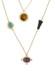 Zariin_Gold Plated Multi Stone Healing Layered Necklace _Online_at_Aza_Fashions