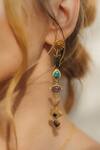 Zariin_Gold Plated Crystals, Stones Multi Healing Dangler Earrings _Online_at_Aza_Fashions