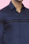 Aces by Arjun Agarwal_Blue Cotton Plain Shirt  _at_Aza_Fashions