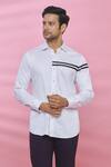 Buy_Aces by Arjun Agarwal_White Cotton Plain Shirt  _at_Aza_Fashions