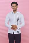 Buy_Aces by Arjun Agarwal_White Cotton Plain Shirt  _at_Aza_Fashions