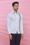 Aces by Arjun Agarwal_White Cotton Plain Shirt  _Online_at_Aza_Fashions