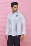 Buy_Aces by Arjun Agarwal_White Cotton Plain Shirt  _Online_at_Aza_Fashions