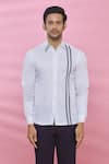 Shop_Aces by Arjun Agarwal_White Cotton Plain Shirt  _Online_at_Aza_Fashions