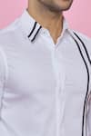 Aces by Arjun Agarwal_White Cotton Plain Shirt  _at_Aza_Fashions