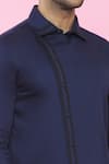 Aces by Arjun Agarwal_Blue Cotton Plain Shirt  _at_Aza_Fashions