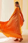 Buy_Priyanka Singh_Orange Cotton Zardozi Work Anarkali Set_Online_at_Aza_Fashions