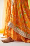 Shop_Priyanka Singh_Orange Cotton Zardozi Work Anarkali Set_Online_at_Aza_Fashions