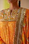 Priyanka Singh_Orange Cotton Zardozi Work Anarkali Set_at_Aza_Fashions