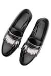 Shop_Sko_Black Leather Fringe Top Loafers  _at_Aza_Fashions