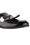 Sko_Black Leather Fringe Top Loafers  _at_Aza_Fashions