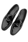 Shop_SKO_Black Leather Bow Top Loafers  _at_Aza_Fashions