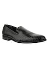 Buy_Sko_Black Leather Textured Loafers  _at_Aza_Fashions