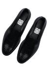 Sko_Black Leather Textured Loafers  _Online_at_Aza_Fashions