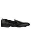 Shop_Sko_Black Leather Textured Loafers  _Online_at_Aza_Fashions