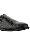 Sko_Black Leather Textured Loafers  _at_Aza_Fashions