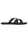 Buy_Sko_Black Textured Cross Strap Sandals  _Online_at_Aza_Fashions