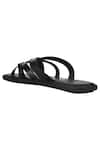 Shop_Sko_Black Textured Cross Strap Sandals  _Online_at_Aza_Fashions