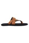 Shop_Sko_Brown Embossed Cross Strap Sandals  _Online_at_Aza_Fashions