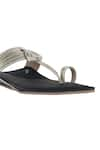 Sko_Black Tasselled Kolhapuri Sandals _at_Aza_Fashions