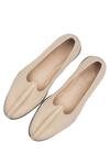 Shop_Sko_Beige Almond Toe Leather Mojaris  _at_Aza_Fashions