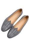 Shop_Sko_Grey Plain Almond Toe Leather Mojaris _at_Aza_Fashions