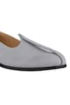 Sko_Grey Almond Toe Leather Mojaris  _at_Aza_Fashions