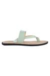 Buy_Sko_Green Plain Tur Leather V-strap Sandals _Online_at_Aza_Fashions