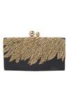 Richa Gupta_Leather Embellished Clutch With Sling_Online_at_Aza_Fashions