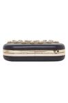 Shop_Richa Gupta_Black Embroidery Leather Clutch With Sling _Online_at_Aza_Fashions