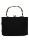 Shop_Richa Gupta_Black Embellished Sequin Suede Clutch _at_Aza_Fashions